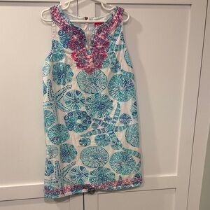 Lilly Pulitzer for Target Vibrant Blue and Pink Seashore Themed Dress